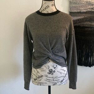 FRAME striped cashmere sweater with front twist Size XS Women's